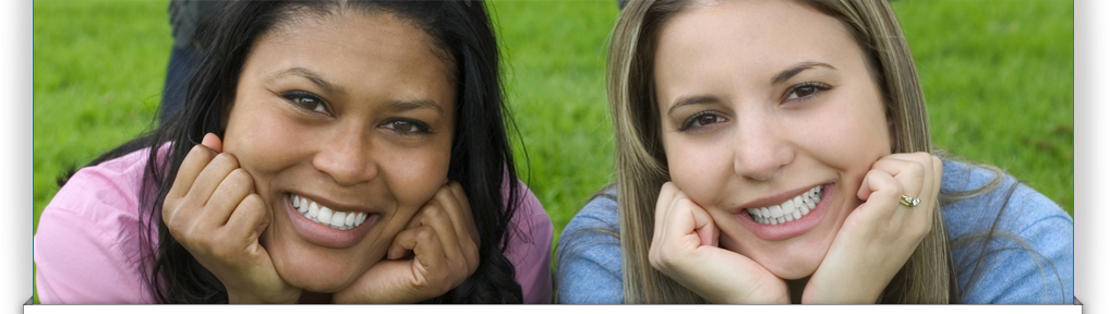 Two friends smiling