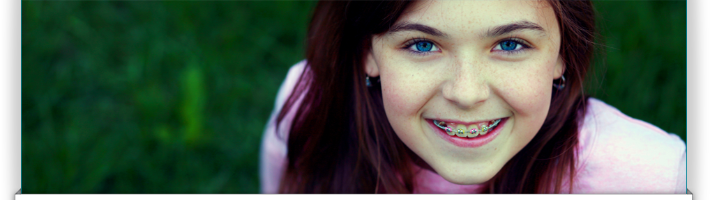 Girl with braces smiling