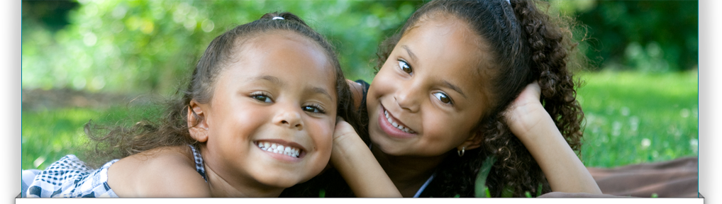 Sisters smiling